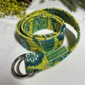 Oliver Green D-Ring green paisley belt 36”